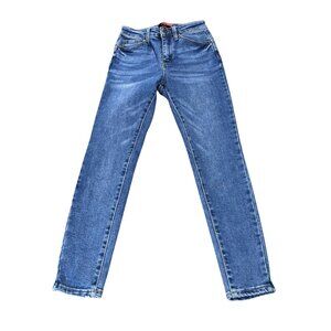 Wax Jean Womens Medium Wash Denim Straight-Leg Jeans Size 0/24